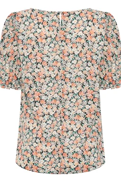 M&Co Womens M&Co Orange Daisy Print Blouse