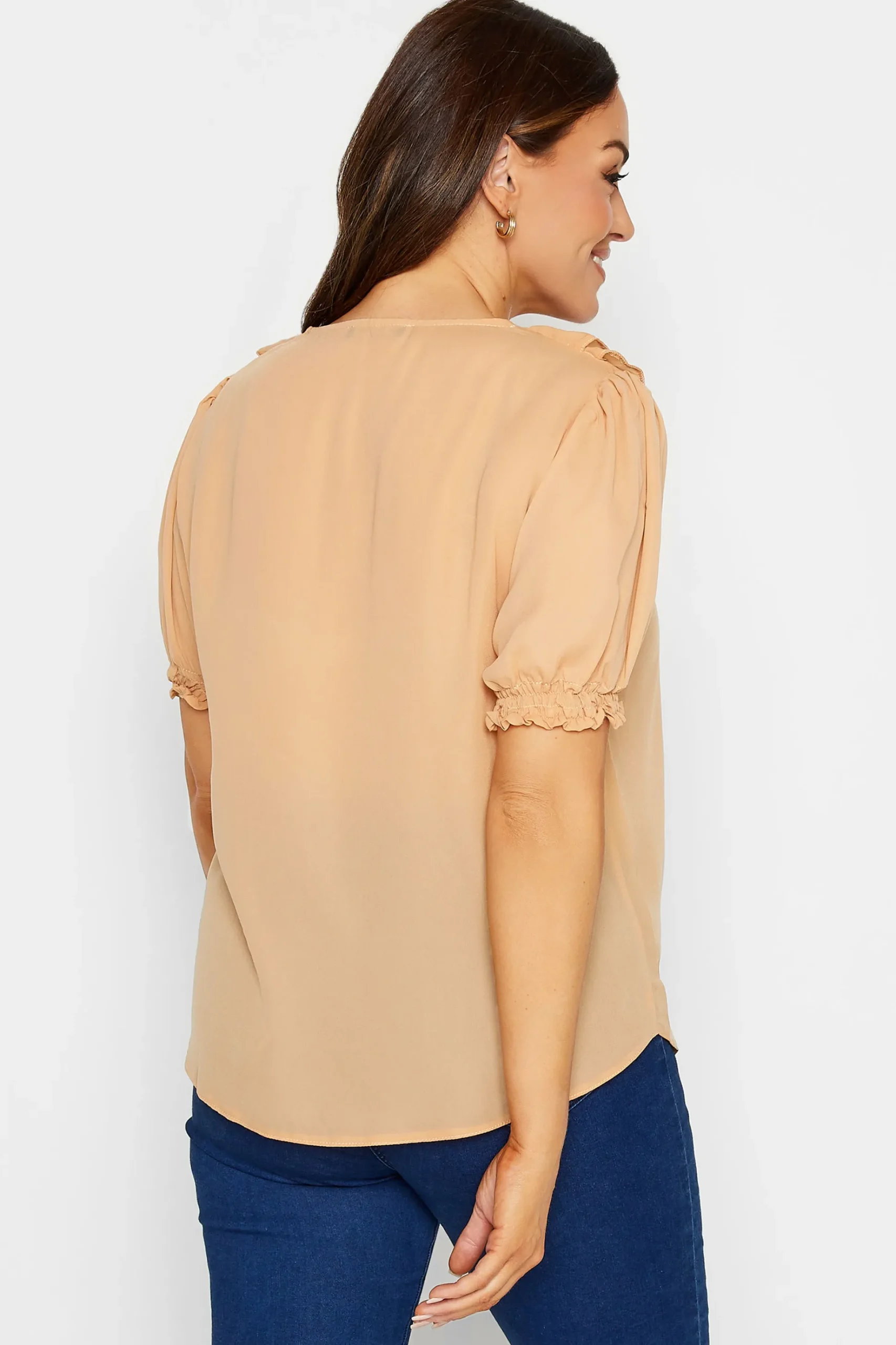 M&Co Womens M&Co Orange Frill Front Blouse