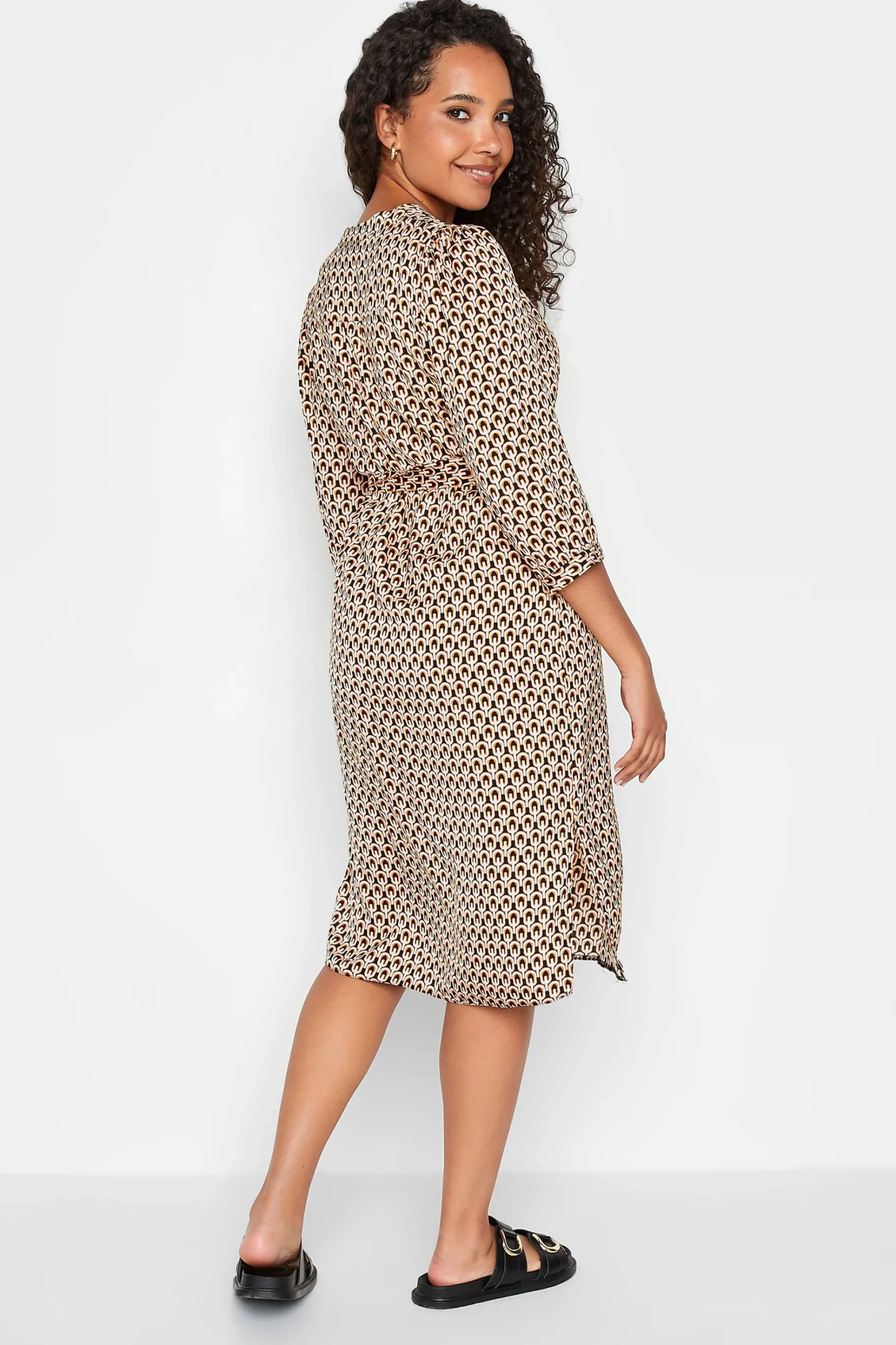 M&Co Womens M&Co Orange Geometric Print Tunic Dress