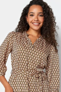 M&Co Womens M&Co Orange Geometric Print Tunic Dress