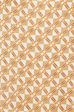 M&Co Womens M&Co Orange Geometric Print High Neck Satin Blouse