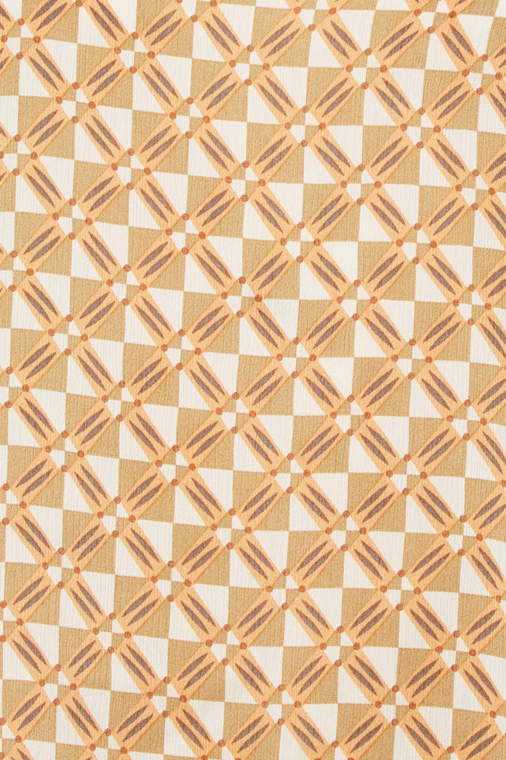 M&Co Womens M&Co Orange Geometric Print High Neck Satin Blouse