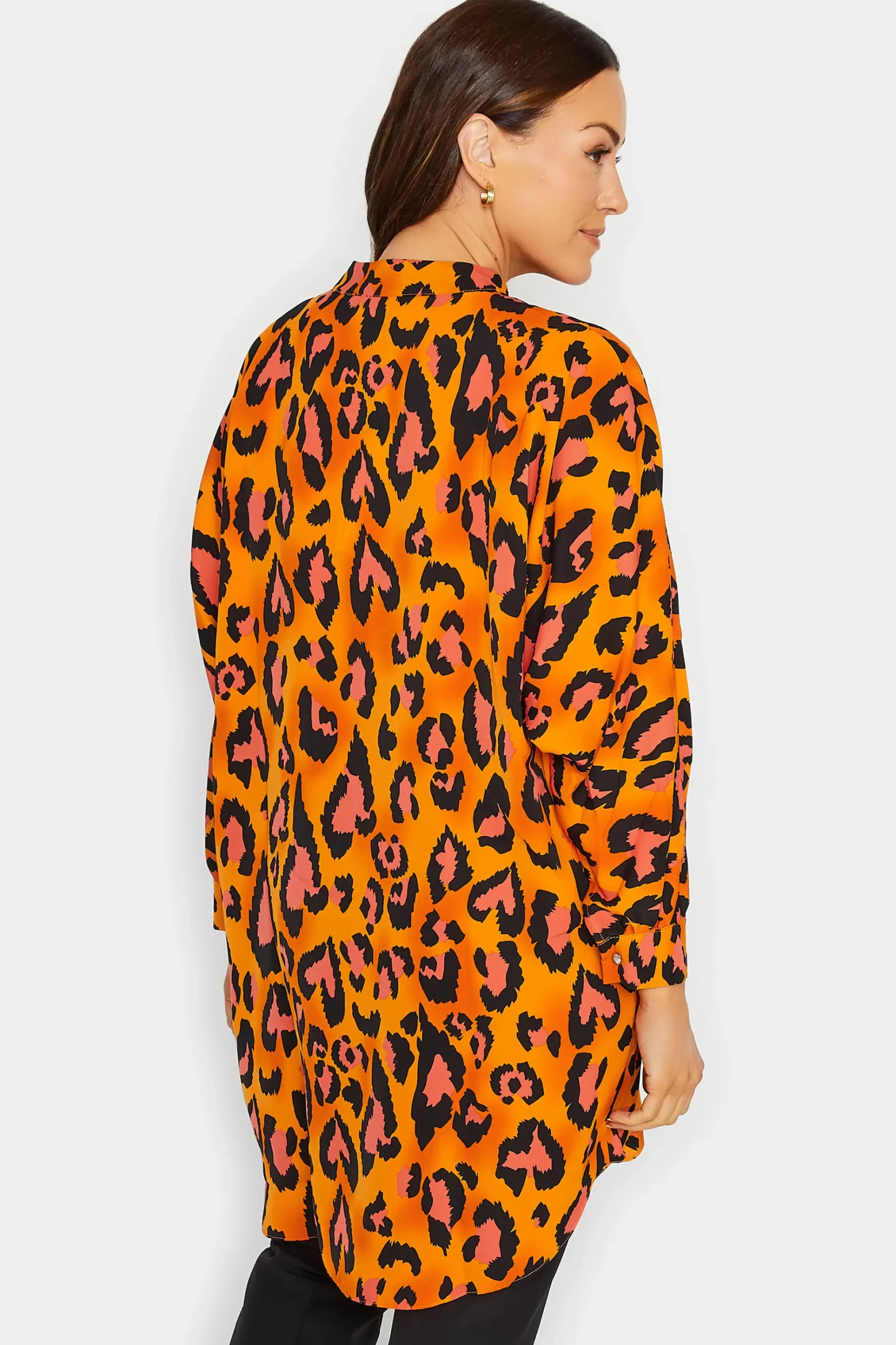 M&Co Womens M&Co Orange Leopard Print Blouse