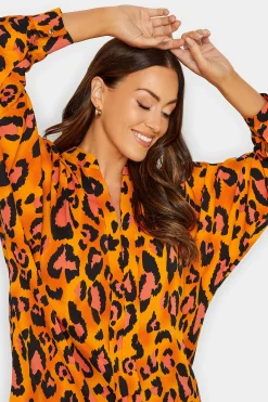 M&Co Womens M&Co Orange Leopard Print Blouse