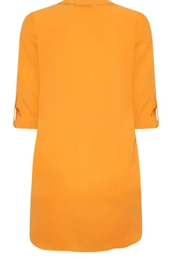 M&Co Womens M&Co Orange Statement Button Tab Sleeve Shirt