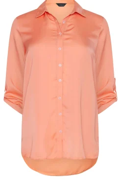 M&Co Womens M&Co Orange Tab Sleeve Shirt