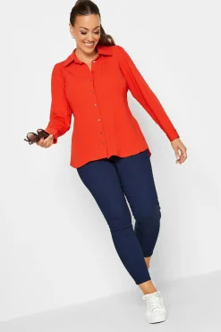 M&Co Womens M&Co Orange Tie Waist Tunic Shirt