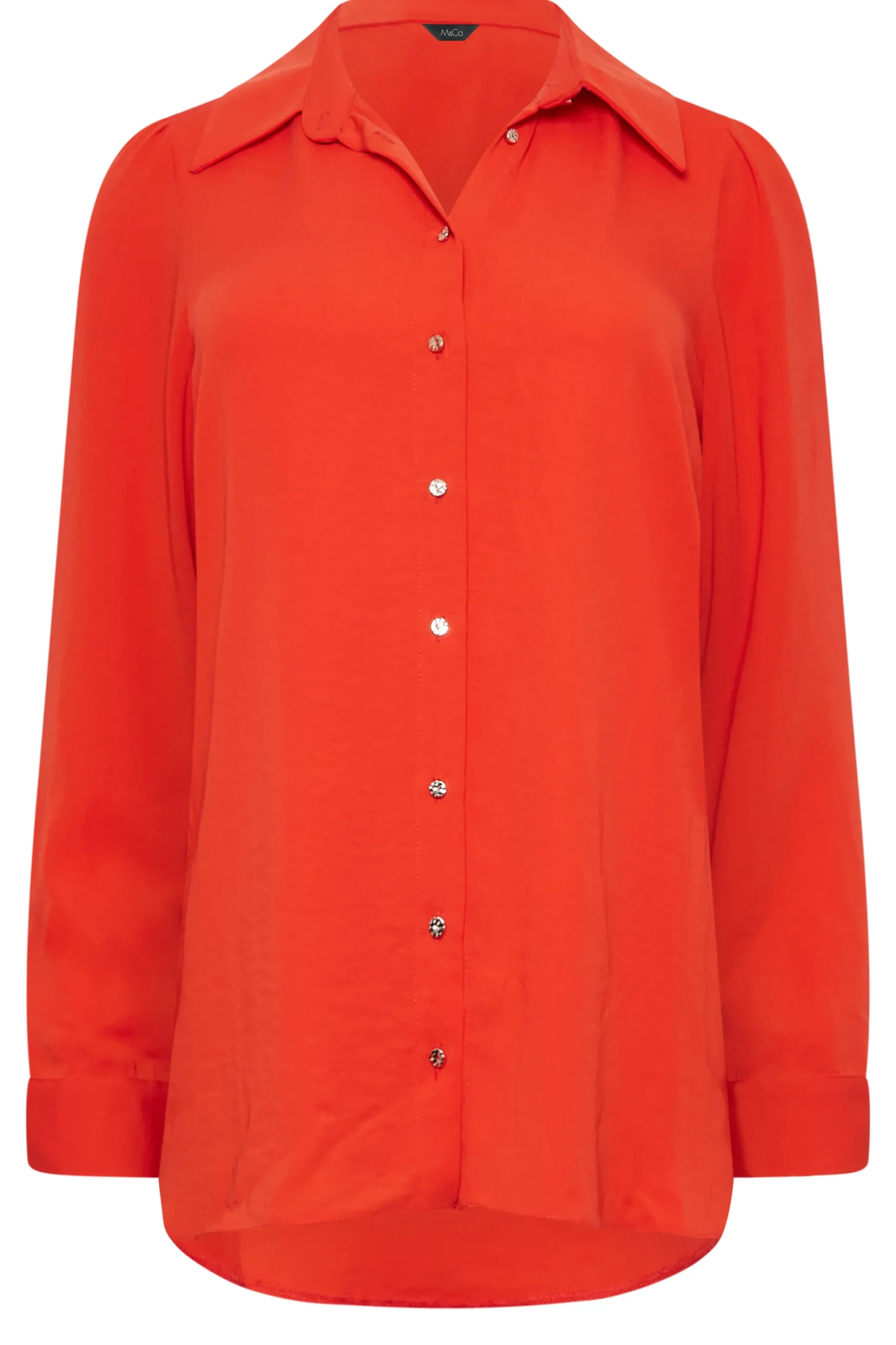 M&Co Womens M&Co Orange Tie Waist Tunic Shirt