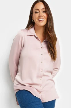 M&Co Womens M&Co Pink Button Through Tunic Shirt