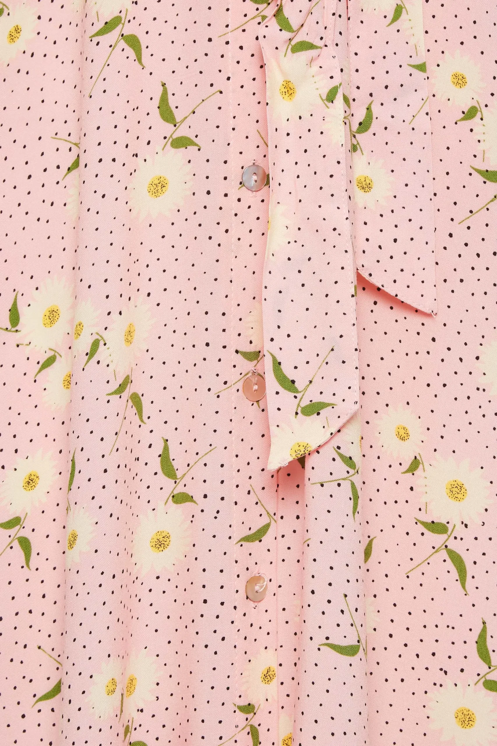 M&Co Womens M&Co Pink Ditsy Floral Midi Shirt Dress