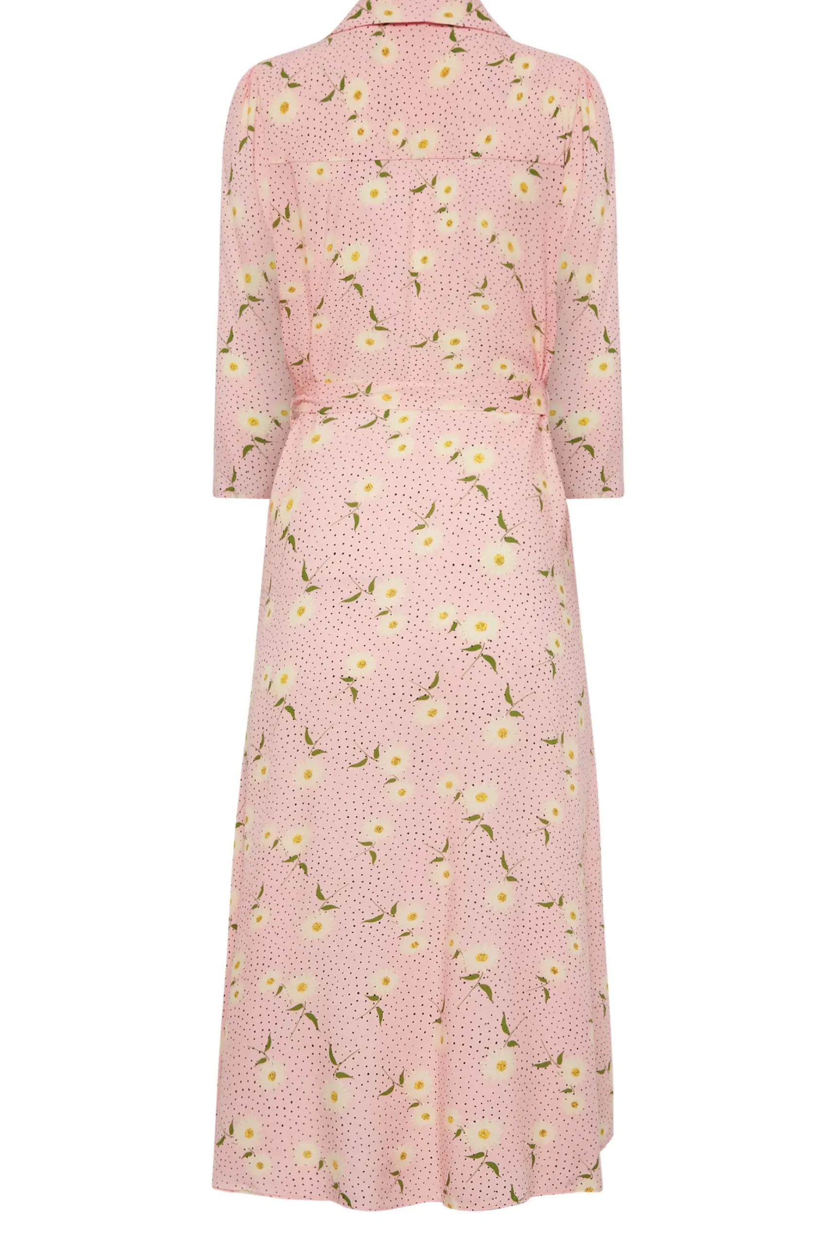 M&Co Womens M&Co Pink Ditsy Floral Midi Shirt Dress
