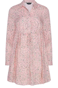 M&Co Womens M&Co Pink Ditsy Print Tie Waist Tunic Shirt