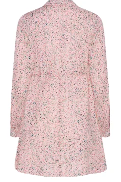 M&Co Womens M&Co Pink Ditsy Print Tie Waist Tunic Shirt