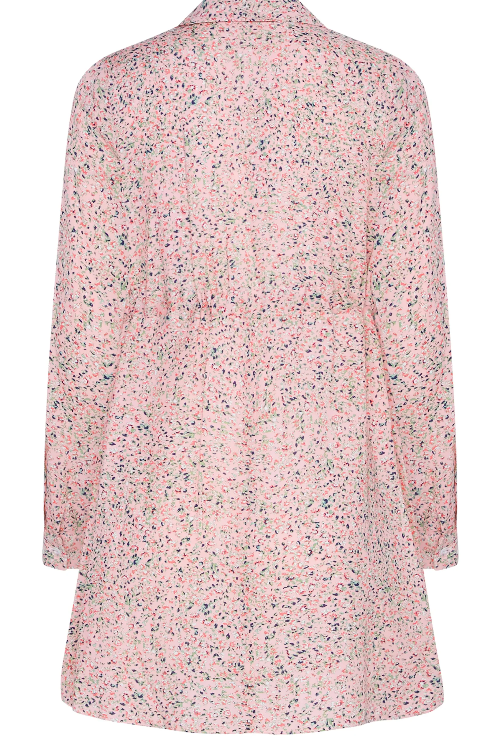 M&Co Womens M&Co Pink Ditsy Print Tie Waist Tunic Shirt