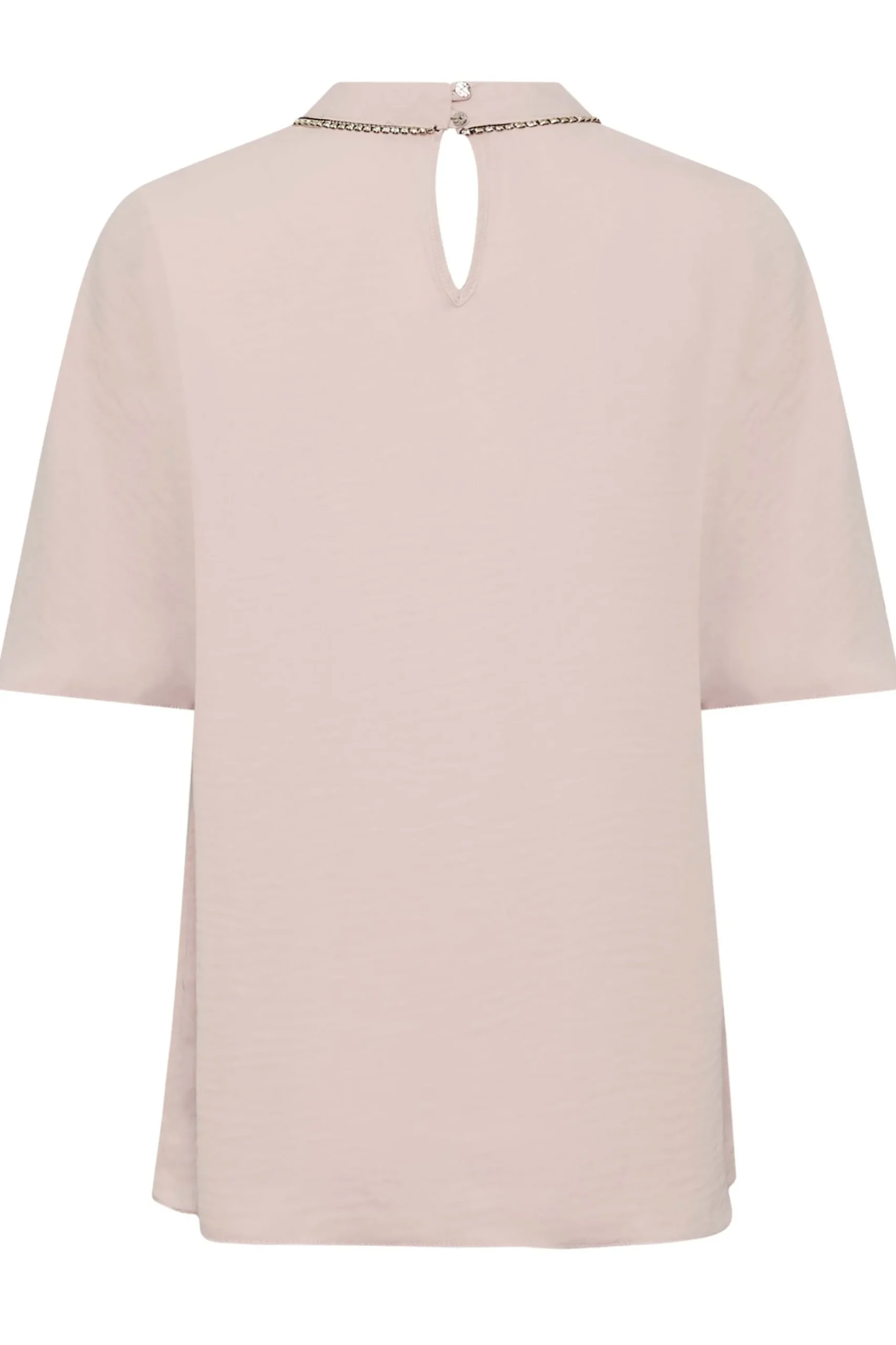 M&Co Womens M&Co Pink Embellished Neck Keyhole Blouse