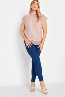 M&Co Womens M&Co Pink Floral Print Blouse