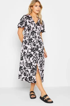 M&Co Womens M&Co Pink Floral Midi Tea Dress