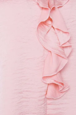M&Co Womens M&Co Pink Frill Satin Blouse