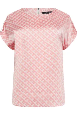 M&Co Womens M&Co Pink Geometric Print Blouse