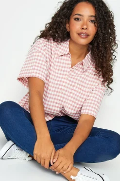M&Co Womens M&Co Pink Gingham Print Shirt