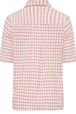 M&Co Womens M&Co Pink Gingham Print Shirt