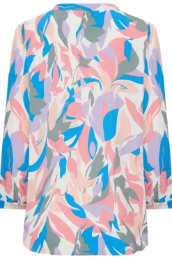M&Co Womens M&Co Pink Leaf Print Half Placket Shirt