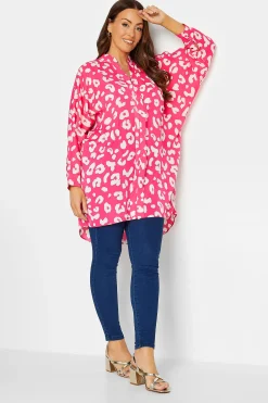 M&Co Womens M&Co Pink Leopard Print Blouse