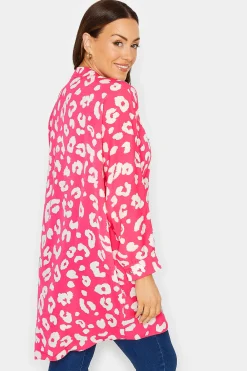 M&Co Womens M&Co Pink Leopard Print Blouse