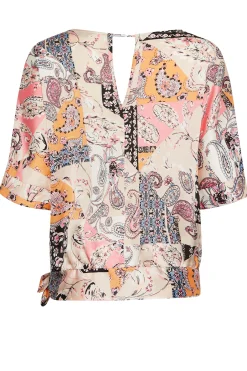M&Co Womens M&Co Pink Paisley Print Short Sleeve Blouse