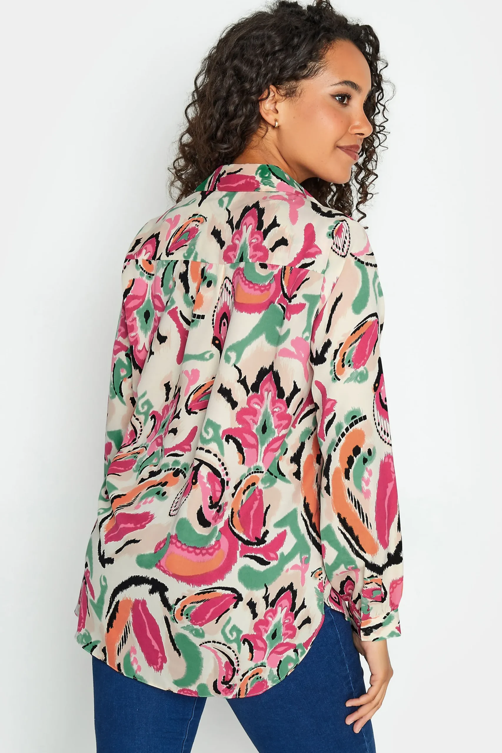M&Co Womens M&Co Pink Paisley Print Long Sleeve Shirt
