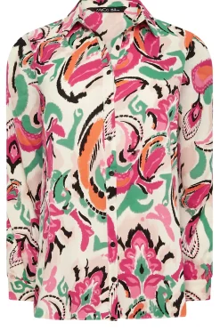 M&Co Womens M&Co Pink Paisley Print Long Sleeve Shirt