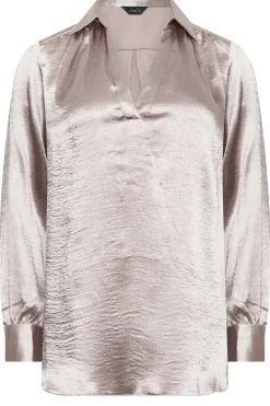 M&Co Womens M&Co Pink Satin V-Neck Blouse