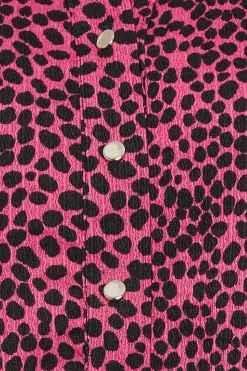 M&Co Womens M&Co Pink Spot Print Half Placket Jersey Shirt
