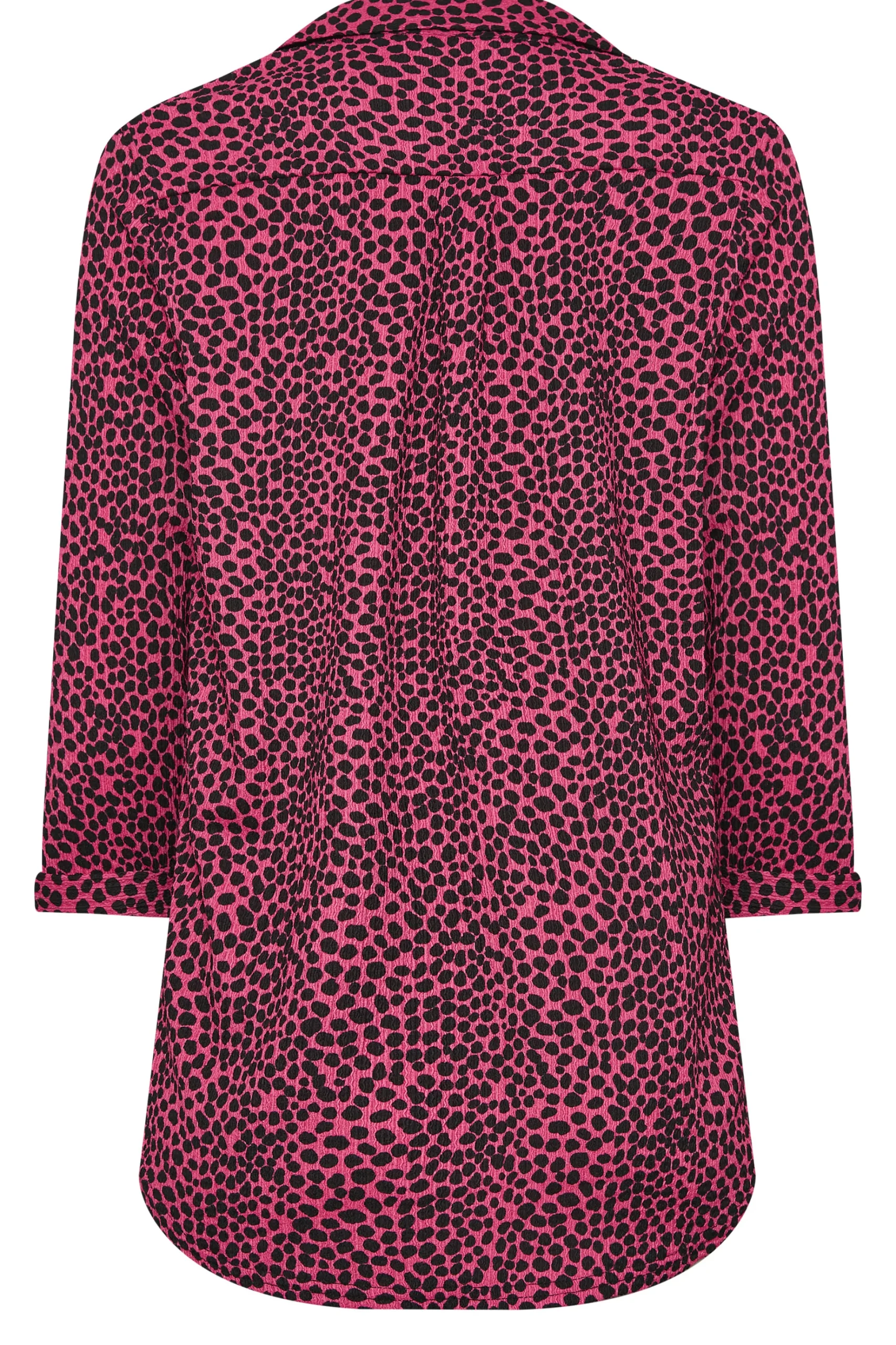 M&Co Womens M&Co Pink Spot Print Half Placket Jersey Shirt