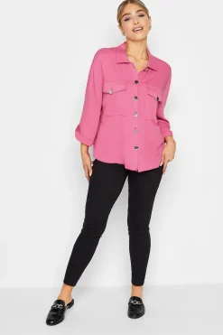 M&Co Womens M&Co Pink Statement Button Shirt