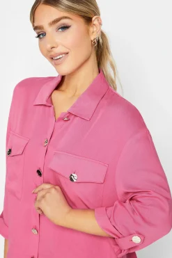 M&Co Womens M&Co Pink Statement Button Shirt