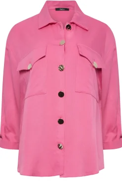 M&Co Womens M&Co Pink Statement Button Shirt