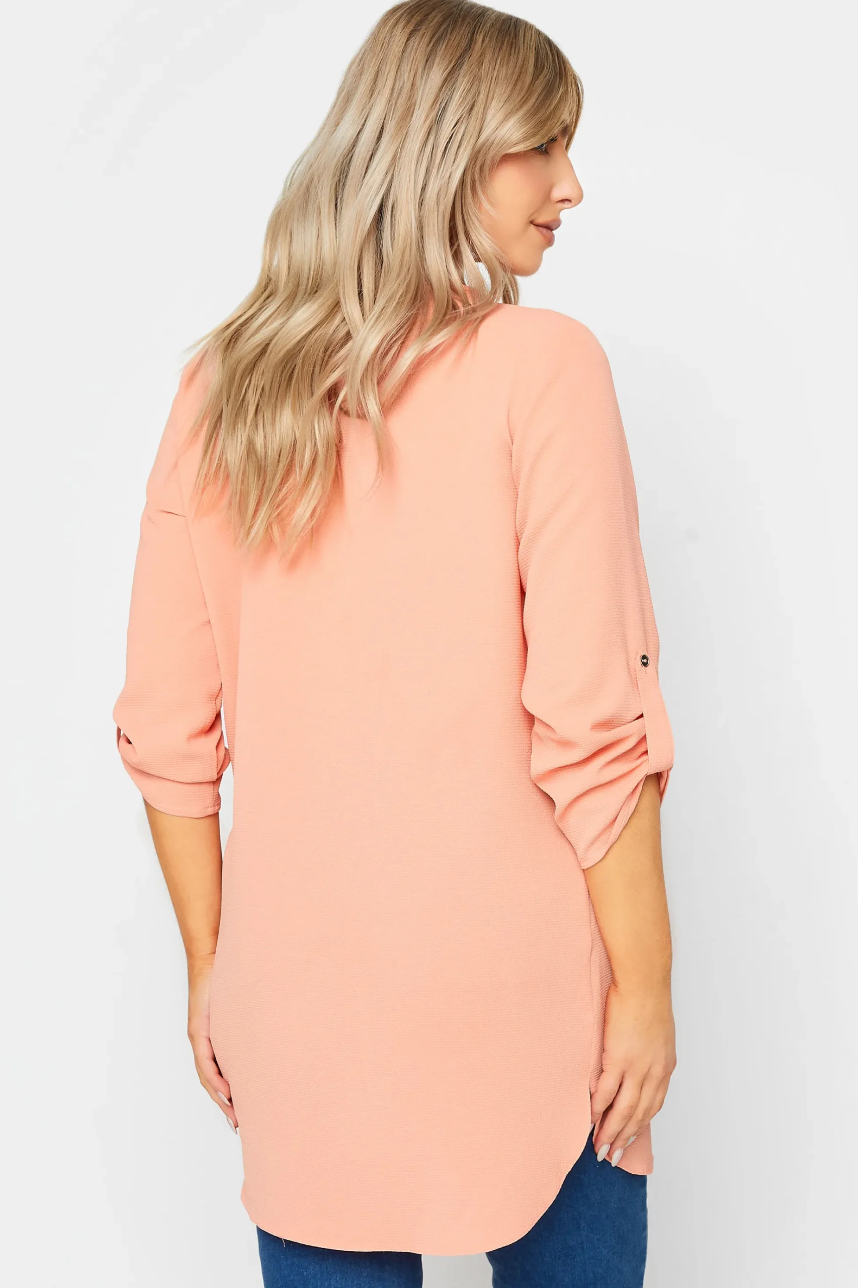 M&Co Womens M&Co Pink Statement Button Tab Sleeve Shirt