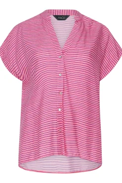 M&Co Womens M&Co Pink Stripe Grown On Sleeve Top