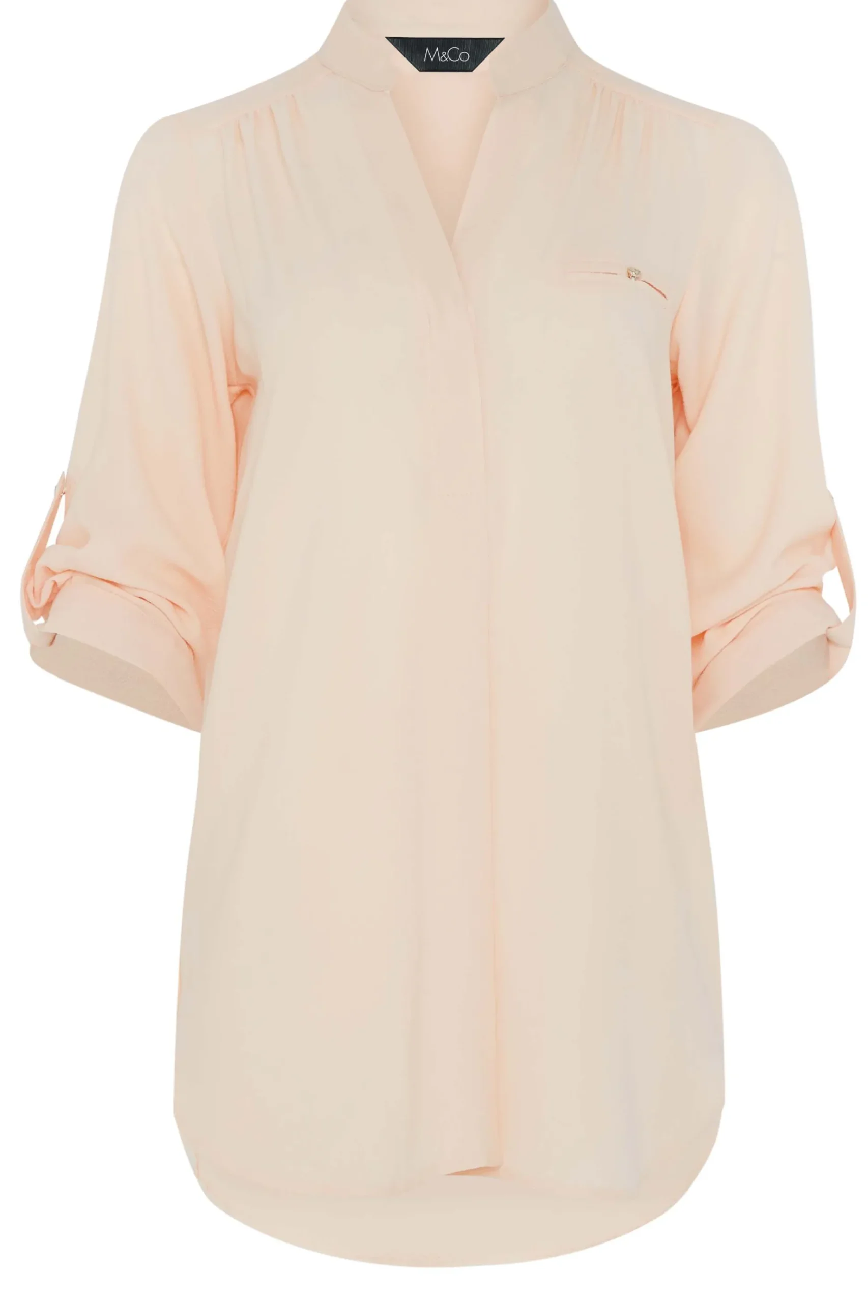 M&Co Womens M&Co Pink Tab Sleeve Blouse