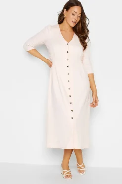 M&Co Womens M&Co Pink Textured Button Through Dress