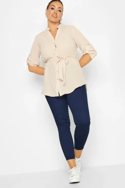 M&Co Womens M&Co Pink Tie Waist Blouse