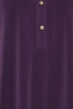 M&Co Womens M&Co Purple Half Placket Shirt