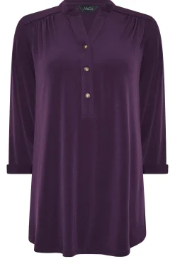 M&Co Womens M&Co Purple Half Placket Shirt