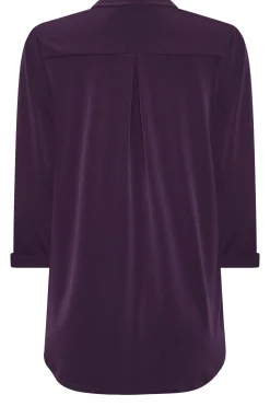 M&Co Womens M&Co Purple Half Placket Shirt