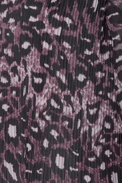 M&Co Womens M&Co Purple Leopard Print Pleat Blouse