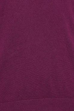 M&Co Womens M&Co Purple Long Sleeve V-Neck Jumper