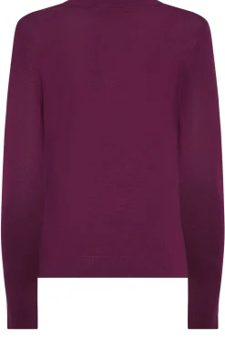 M&Co Womens M&Co Purple Long Sleeve V-Neck Jumper