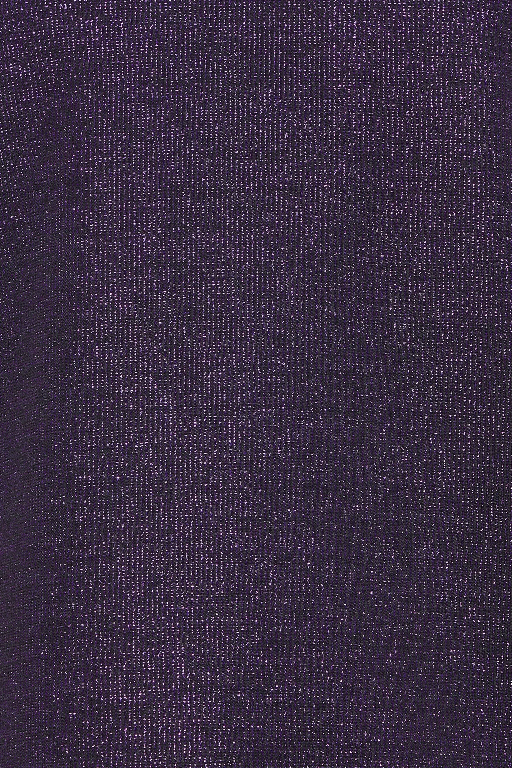 M&Co Womens M&Co Purple Shimmer Ruched Sleeve Blouse