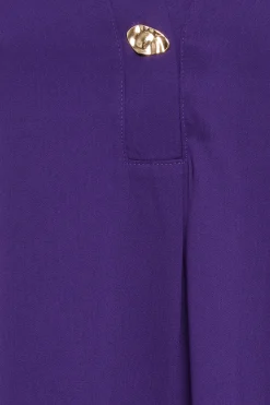 M&Co Womens M&Co Purple Statement Button Tab Sleeve Shirt